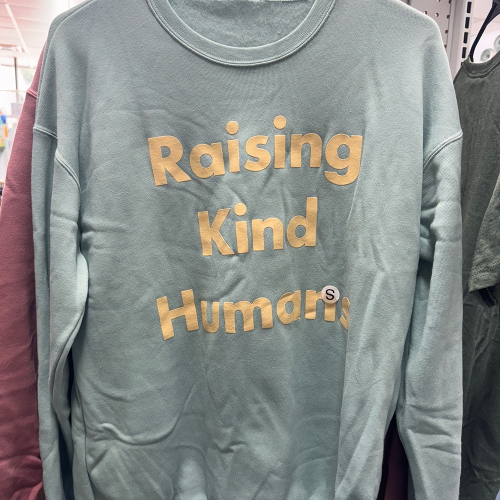 Raising Kind Humans Bella Canvas Mint Green Crew Neck Sweater